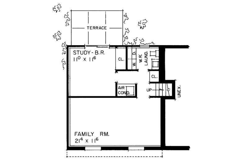 Home Plan - Floor Plan - Upper Floor for Contemporary House Plan #72-501 - 3 bed, 0 bath