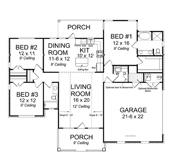 House Design - Traditional Floor Plan - Main Floor Plan #513-2149