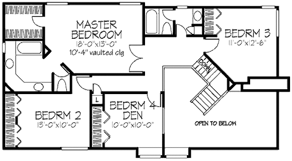 Dream House Plan - Country Floor Plan - Upper Floor Plan #320-442