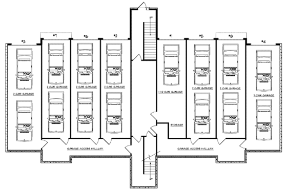 Floor Plan - Lower Floor for Colonial House Plan #70-1398 - 8 bed, 8 bath
