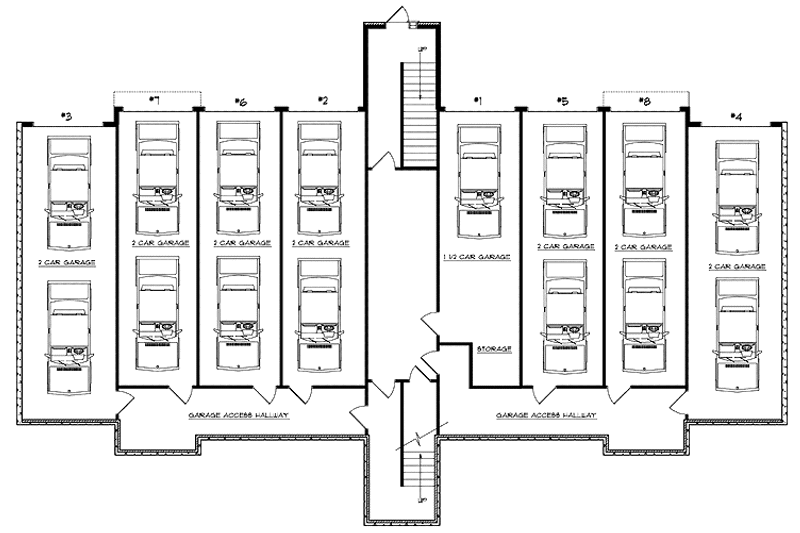 Home Plan - Floor Plan - Lower Floor for Colonial House Plan #70-1398 - 8 bed, 8 bath