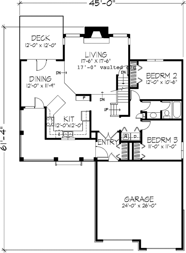 Architectural House Design - Country Floor Plan - Main Floor Plan #320-1130