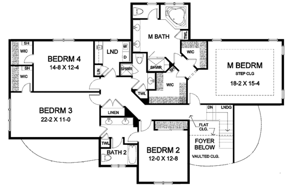 Dream House Plan - Traditional Floor Plan - Upper Floor Plan #328-374
