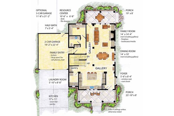 Floor Plan - Main Floor for Country House Plan #410-3564 - 3 bed, 2.5 bath
