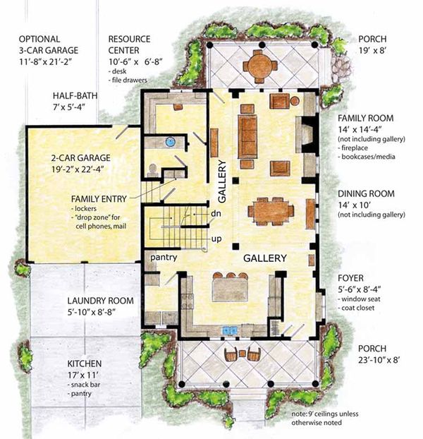 Architectural House Design - Country Floor Plan - Main Floor Plan #410-3564