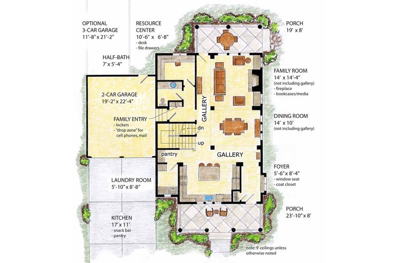 Home Plan - Floor Plan - Main Floor for Country House Plan #410-3564 - 3 bed, 2.5 bath