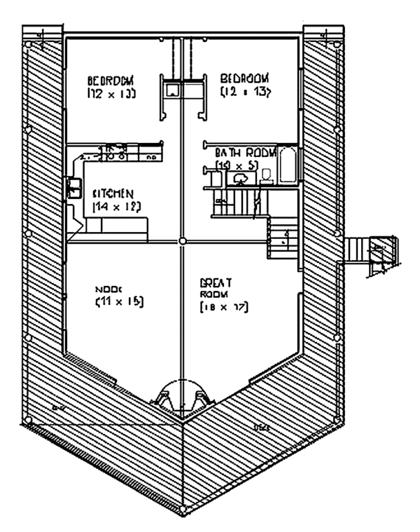 House Plan Design - Contemporary Floor Plan - Lower Floor Plan #945-6