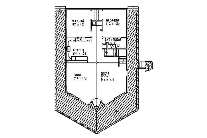 Home Plan - Floor Plan - Lower Floor for Contemporary House Plan #945-6 - 3 bed, 2 bath