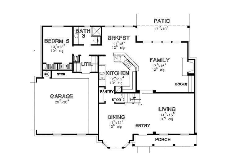 Dream House Plan - Floor Plan - Main Floor for Country House Plan #472-341 - 5 bed, 3 bath