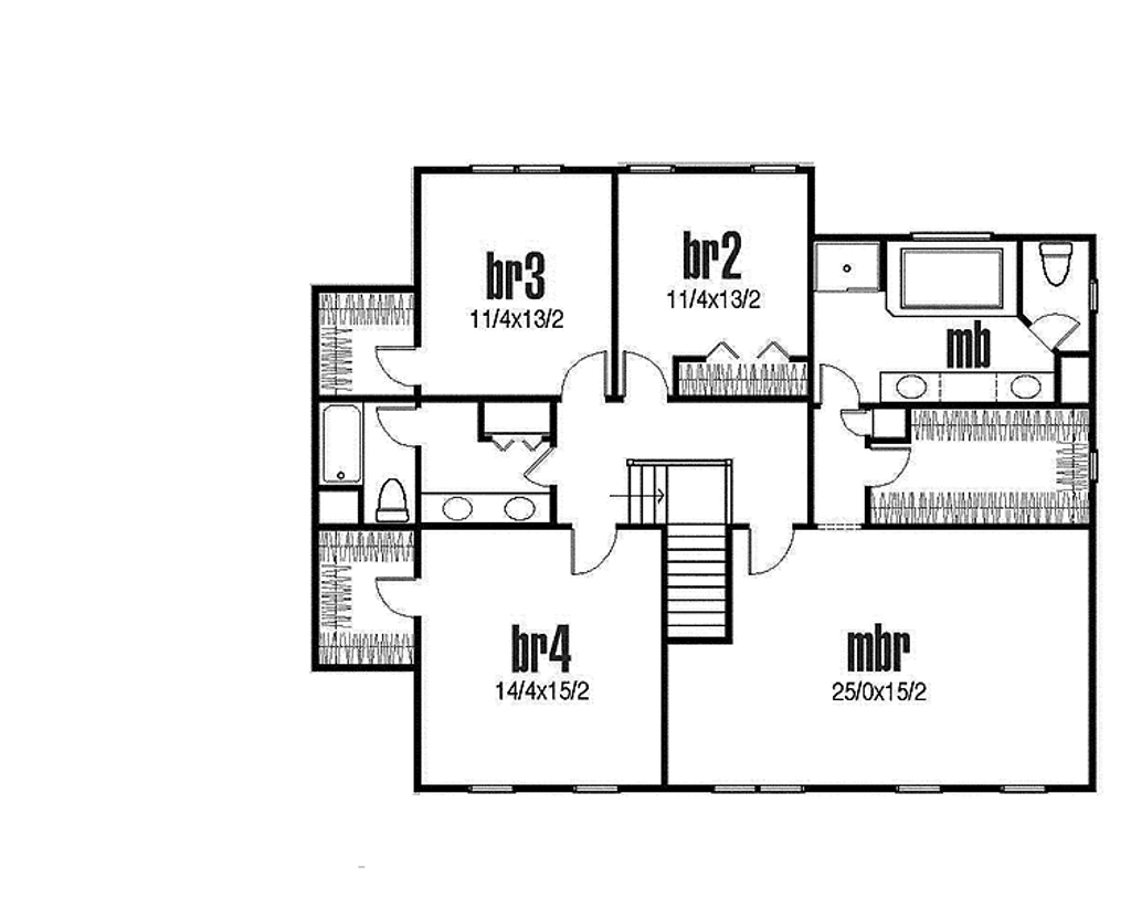 Traditional Style House Plan - 4 Beds 2.5 Baths 3235 Sq/Ft Plan #435-8 ...