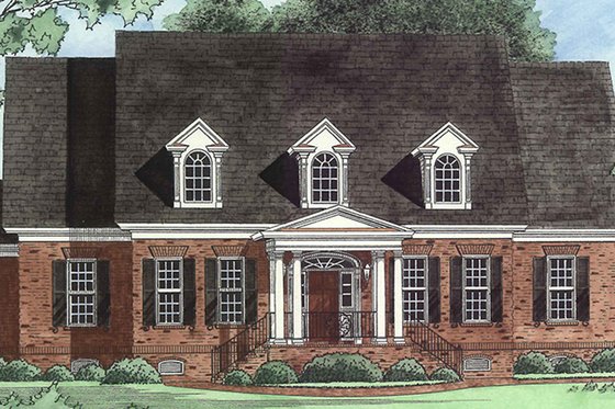 Exterior - Front Elevation 3 for Traditional House Plan #1054-20 - 4 bed, 5.5 bath