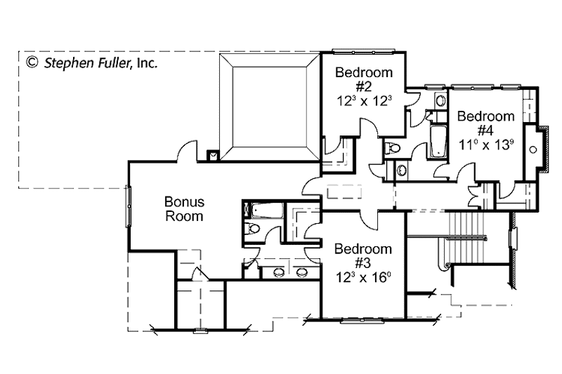 Home Plan - Floor Plan - Upper Floor for Country House Plan #429-386 - 4 bed, 3.5 bath