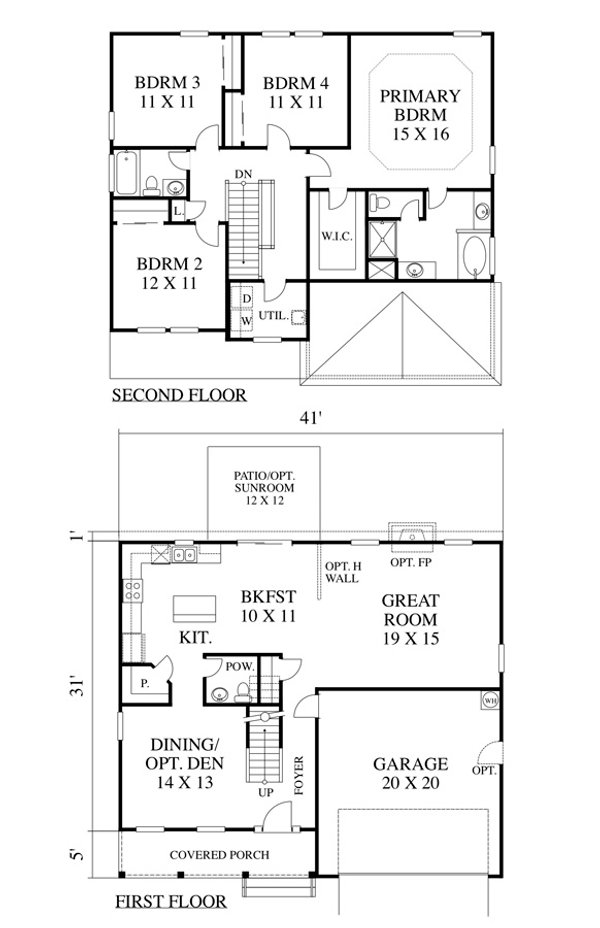Colonial Floor Plan - Main Floor Plan #1053-92