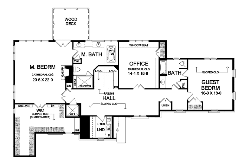 Architectural House Design - Floor Plan - Upper Floor for European House Plan #328-347 - 5 bed, 4.5 bath