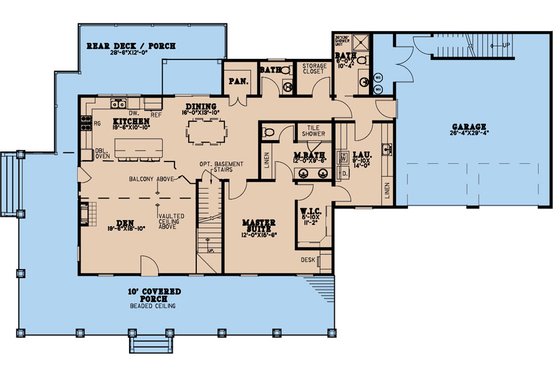 Floor Plan - Main Floor for Country House Plan #923-229 - 2 bed, 3.5 bath