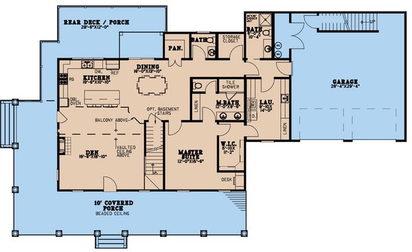 Architectural House Design - Country Floor Plan - Main Floor Plan #923-229
