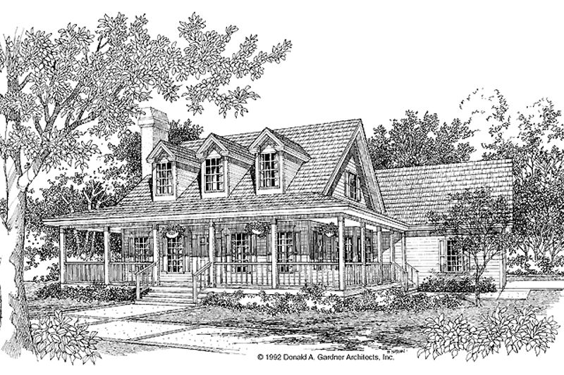 Country Style House Plan - 3 Beds 2.5 Baths 1663 Sq/Ft Plan #929-136