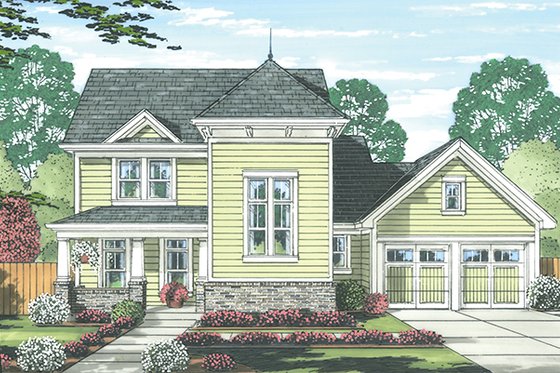 Exterior - Front Elevation 3 for Traditional House Plan #46-846 - 3 bed, 2.5 bath