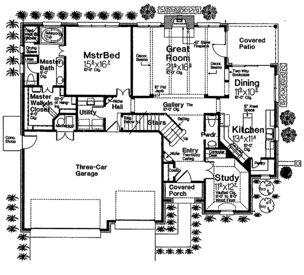 Architectural House Design - Traditional Floor Plan - Main Floor Plan #310-1232
