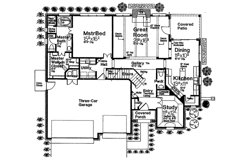 Home Plan - Floor Plan - Main Floor for Traditional House Plan #310-1232 - 4 bed, 3.5 bath
