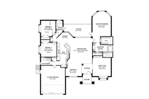 Floor Plan - Main Floor for Mediterranean House Plan #1058-41 - 3 bed, 2 bath