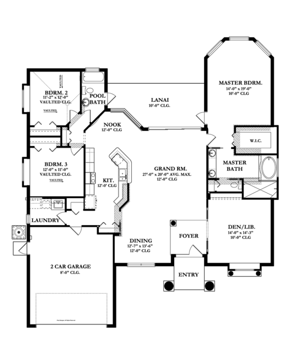 Architectural House Design - Mediterranean Floor Plan - Main Floor Plan #1058-41