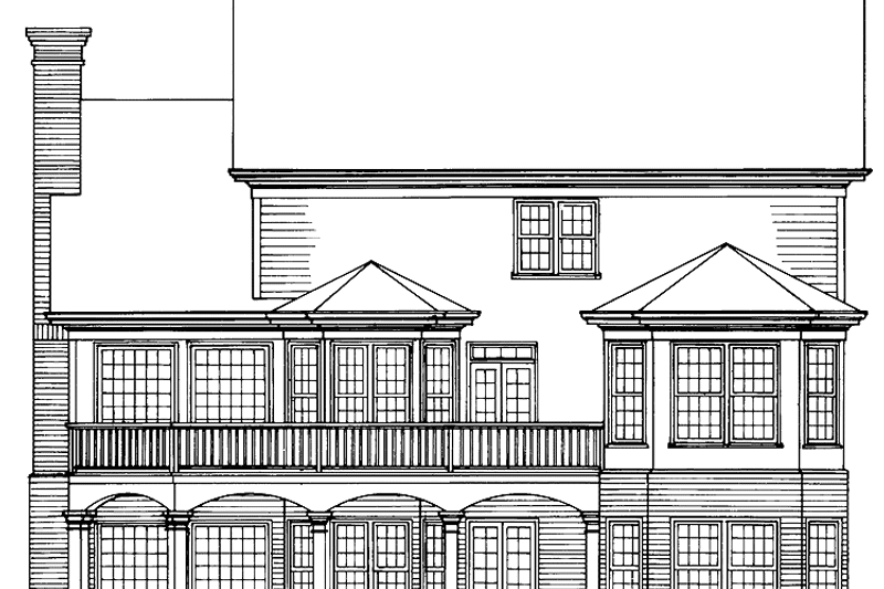 Home Plan - Exterior - Rear Elevation for Colonial House Plan #429-61 - 3 bed, 2.5 bath