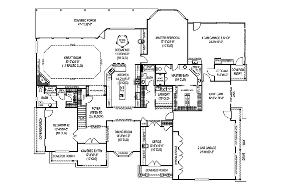 Floor Plan - Main Floor for Contemporary House Plan #11-280 - 5 bed, 5.5 bath