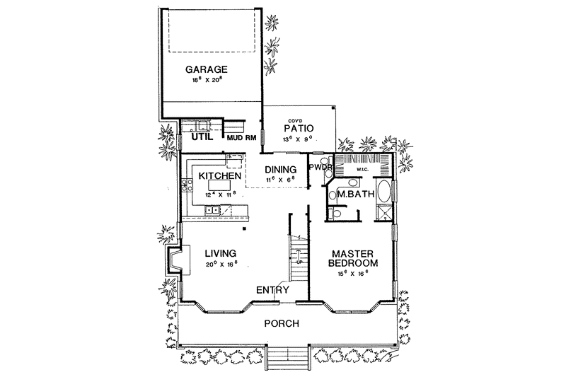Dream House Plan - Floor Plan - Main Floor for Country House Plan #472-235 - 3 bed, 2.5 bath