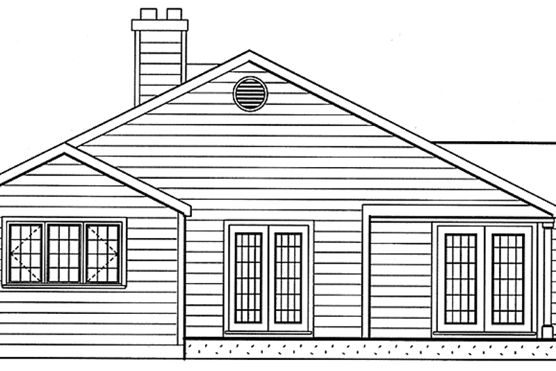 House Plan Design - Exterior - Rear Elevation for Traditional House Plan #3-301 - 3 bed, 2 bath