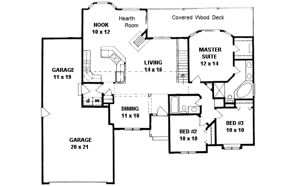 Architectural House Design - Ranch Floor Plan - Main Floor Plan #58-188