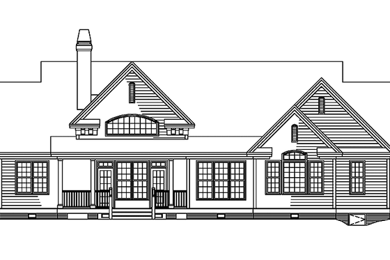Exterior - Rear Elevation for Country House Plan #929-405 - 3 bed, 2 bath