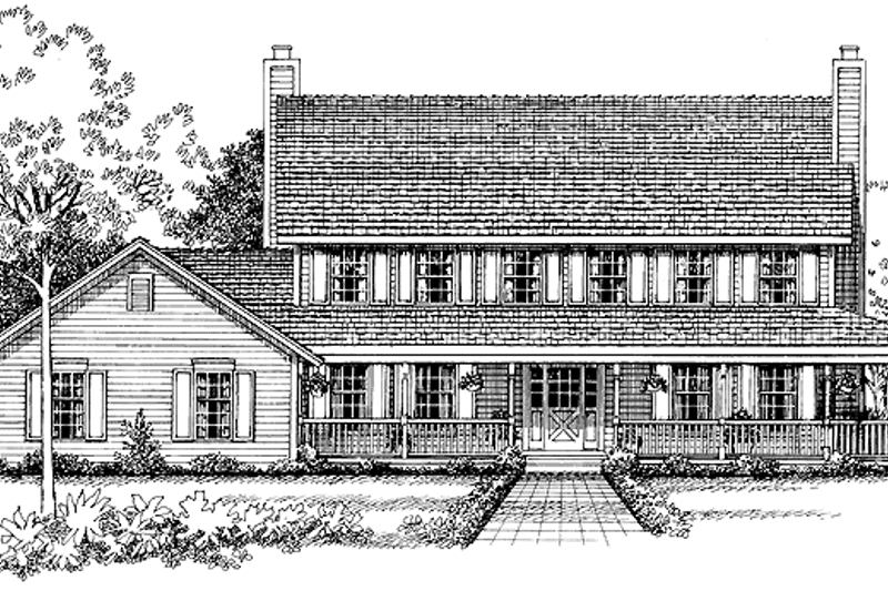 Dream House Plan - Exterior - Front Elevation 3 for Country House Plan #72-840 - 4 bed, 3.5 bath