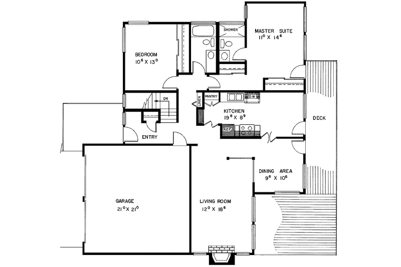 Home Plan - Floor Plan - Main Floor for European House Plan #60-903 - 4 bed, 3 bath