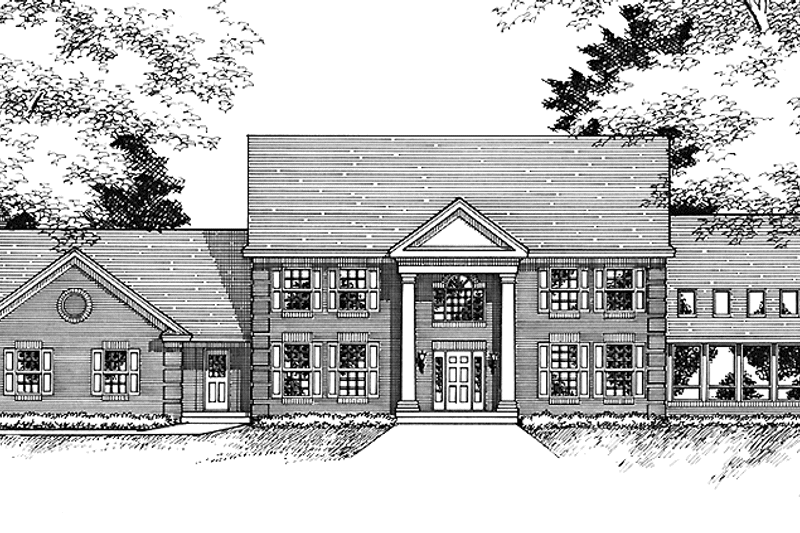 Architectural House Design - Exterior - Front Elevation 3 for Classical House Plan #51-787 - 4 bed, 3.5 bath