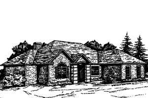 Exterior - Front Elevation 3 for Country House Plan #30-292 - 3 bed, 2 bath