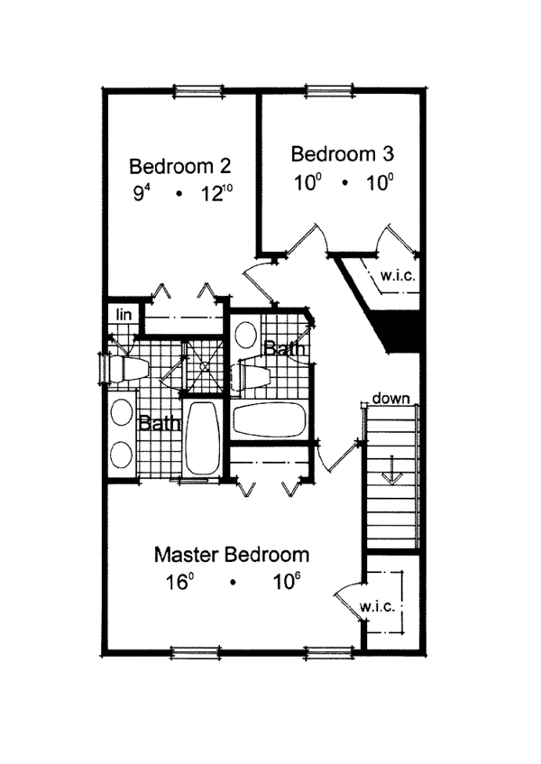 Home Plan - Colonial Floor Plan - Upper Floor Plan #417-726