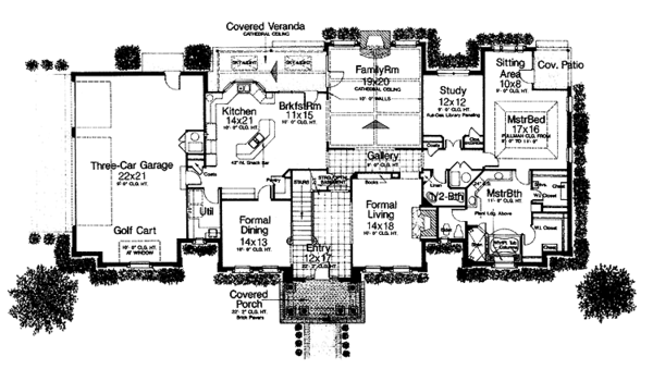 Architectural House Design - Classical Floor Plan - Main Floor Plan #310-1028