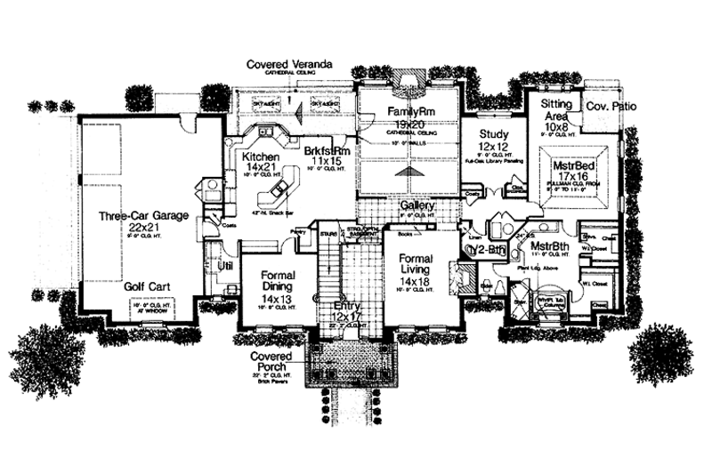 Architectural House Design - Floor Plan - Main Floor for Classical House Plan #310-1028 - 4 bed, 3.5 bath