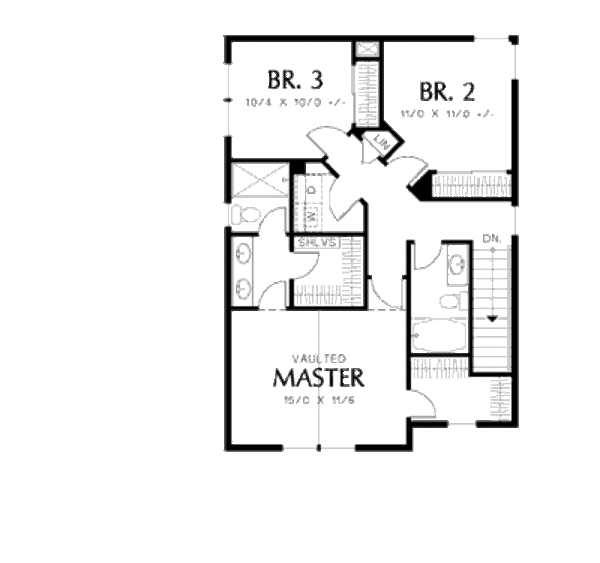 Architectural House Design - Craftsman Floor Plan - Upper Floor Plan #48-493