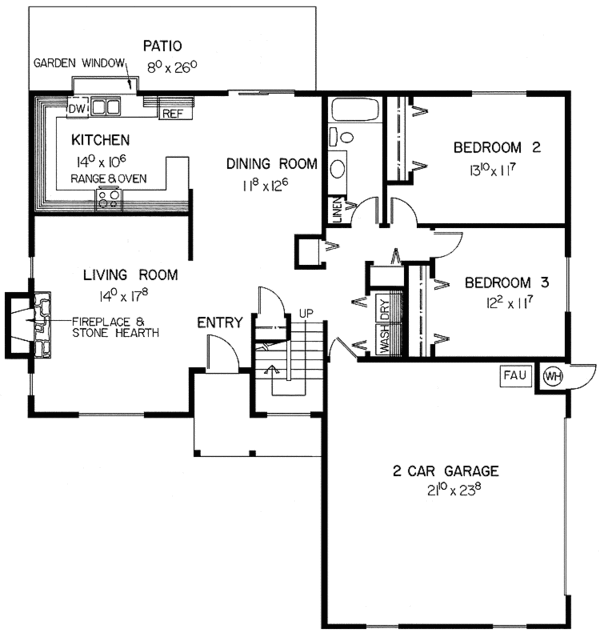 Architectural House Design - Contemporary Floor Plan - Main Floor Plan #60-820