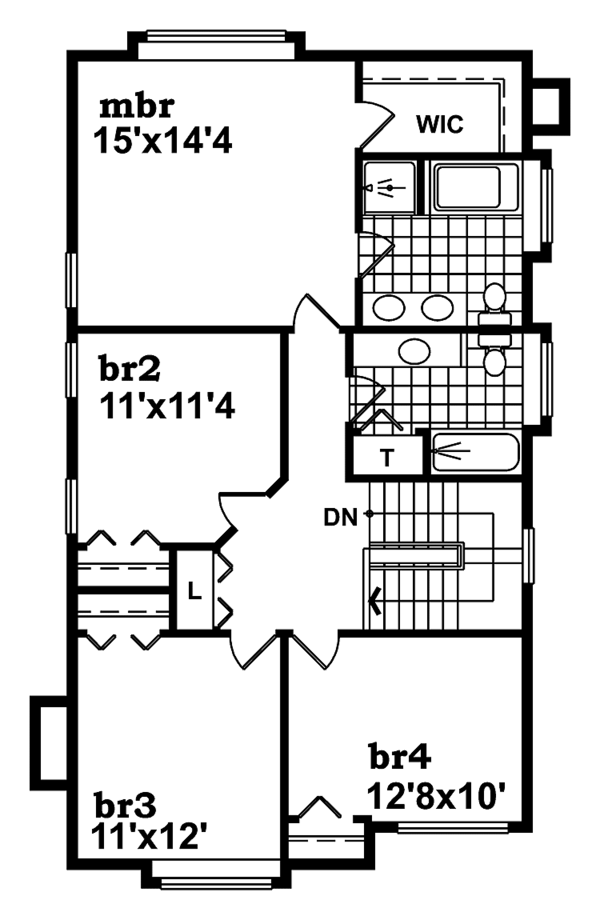 House Plan Design - Victorian Floor Plan - Upper Floor Plan #47-908
