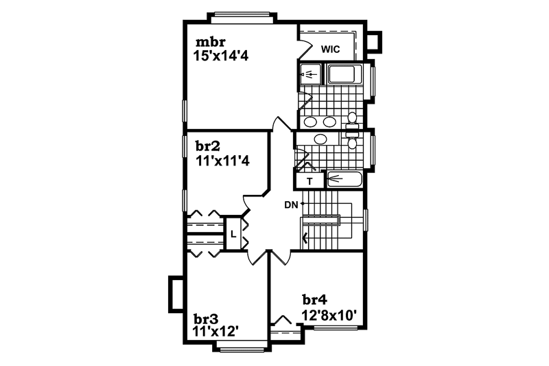 House Plan Design - Floor Plan - Upper Floor for Victorian House Plan #47-908 - 4 bed, 2.5 bath