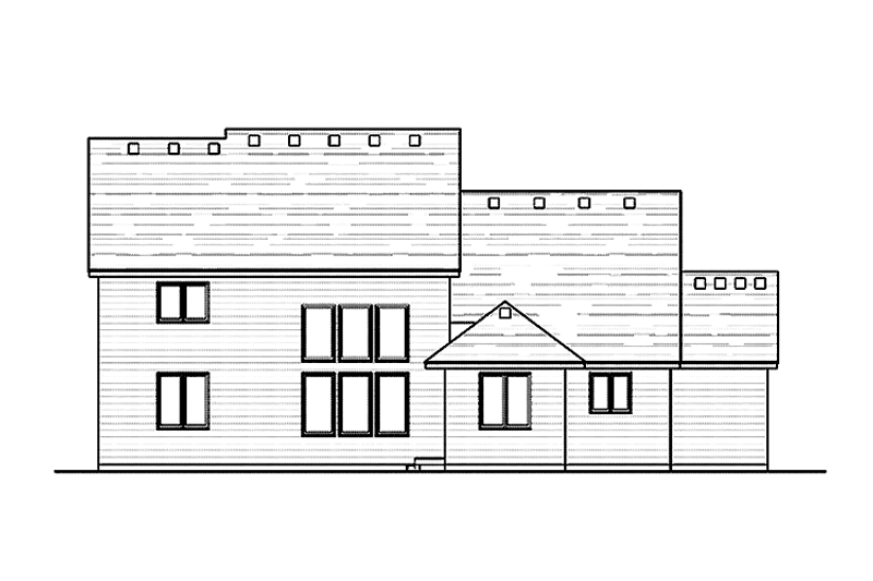 House Blueprint - Exterior - Rear Elevation for Colonial House Plan #51-1018 - 4 bed, 3.5 bath