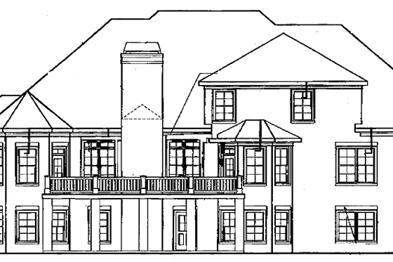 Exterior - Rear Elevation for Country House Plan #927-373 - 5 bed, 4.5 bath