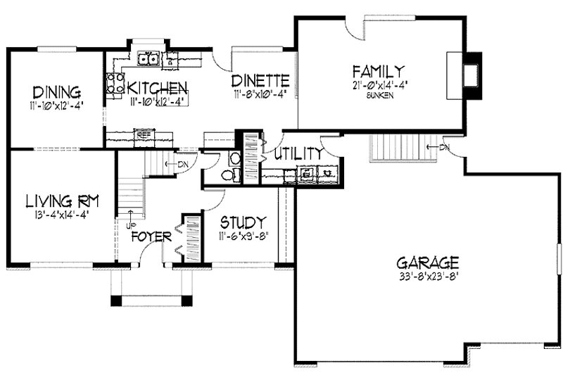 Dream House Plan - Floor Plan - Main Floor for European House Plan #51-885 - 4 bed, 2.5 bath