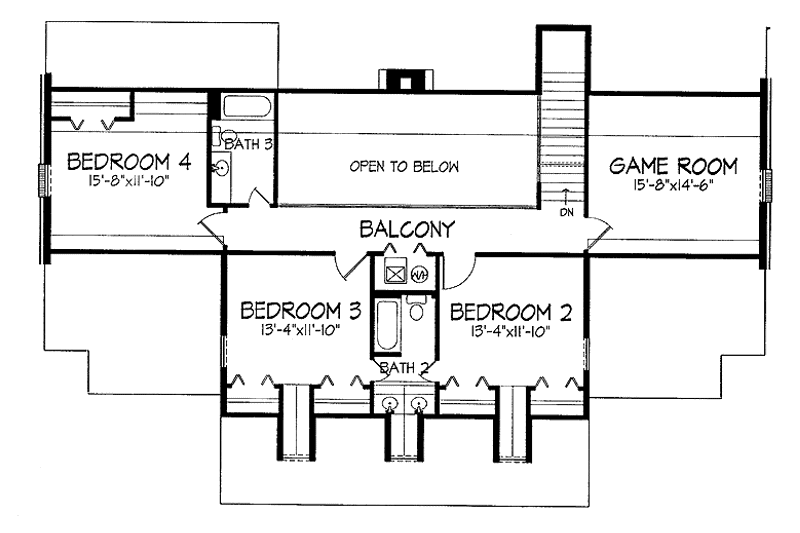 Dream House Plan - Floor Plan - Upper Floor for Colonial House Plan #320-898 - 4 bed, 3.5 bath