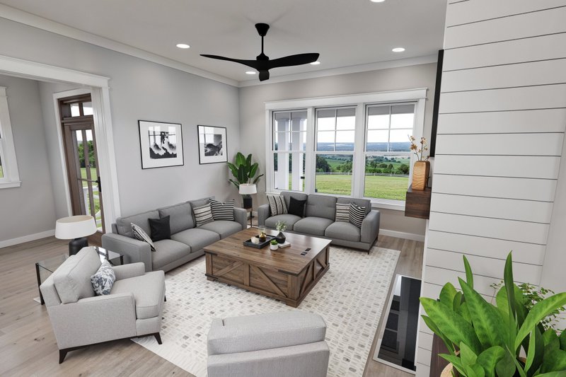 House Blueprint - Interior - Family Room 3 for Farmhouse House Plan #51-1268 - 3 bed, 3.5 bath