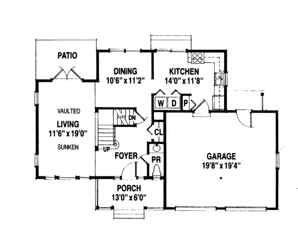 Architectural House Design - Country Floor Plan - Main Floor Plan #959-2