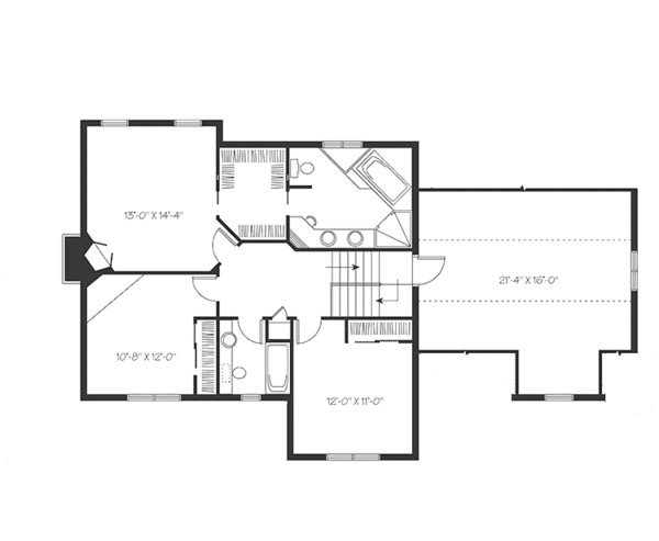 Home Plan - Traditional Floor Plan - Upper Floor Plan #23-2465